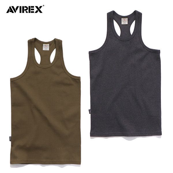 クロス&クロスリブタンク アヴィレックス【AVIREX】《DAILY/デイリー》RIB TANK TOP BACK CROSS