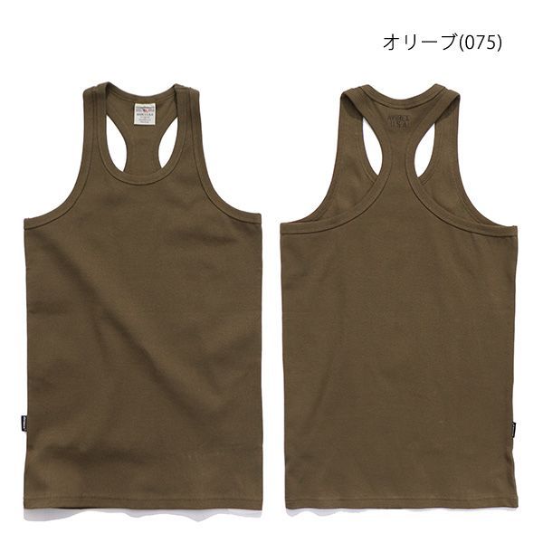 クロス&クロスリブタンク アヴィレックス【AVIREX】《DAILY/デイリー》RIB TANK TOP BACK CROSS