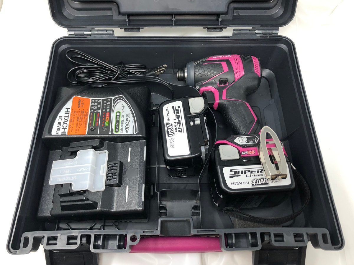 ◇HITACHI 日立 充電式インパクトドライバー WH14DDL ケース付 中古