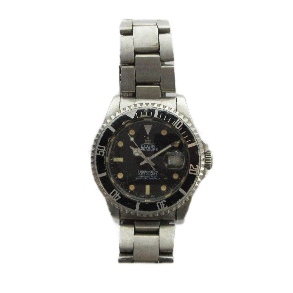 エルジン FK-272 腕時計 ウォッチ クォーツ 黒文字盤 カレンダー付き エルジン ELGIN FK-272 腕時計 ウォッチ クォーツ 黒文字盤 カレンダー