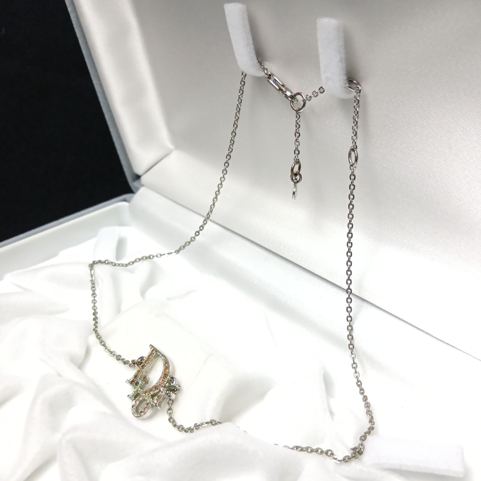 DIOR クリスチャンディオール ネックレス ラインストーン シルバー