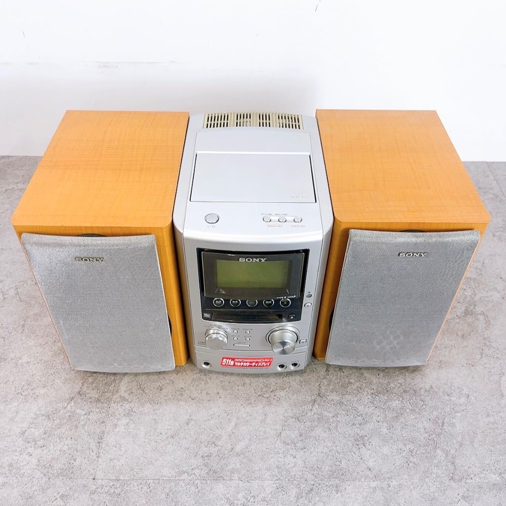 H-1169 SONY CD/MDコンポ HCD-M3 SS-CM3 シルバー ウッドスピーカー