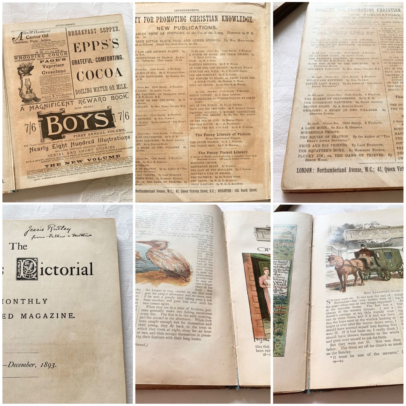 N o.384入手困難 超希少 アンティーク 洋書 絵本 ビクトリアン 児童書 The Child's Pictorial 1893年 -豊富な挿画が貴重な 英国アンティーク