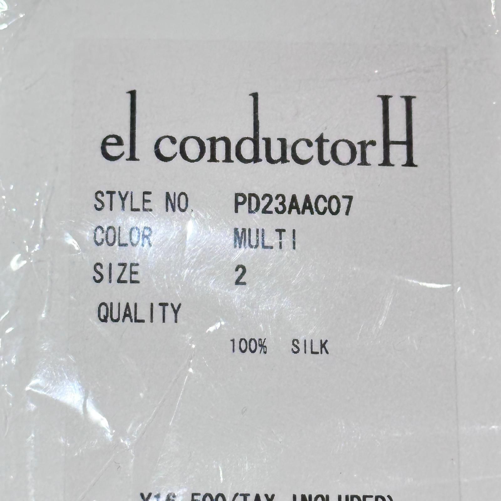 参考上代16500円 未使用 el conductorH PRINT SILK TIE 'FLAME