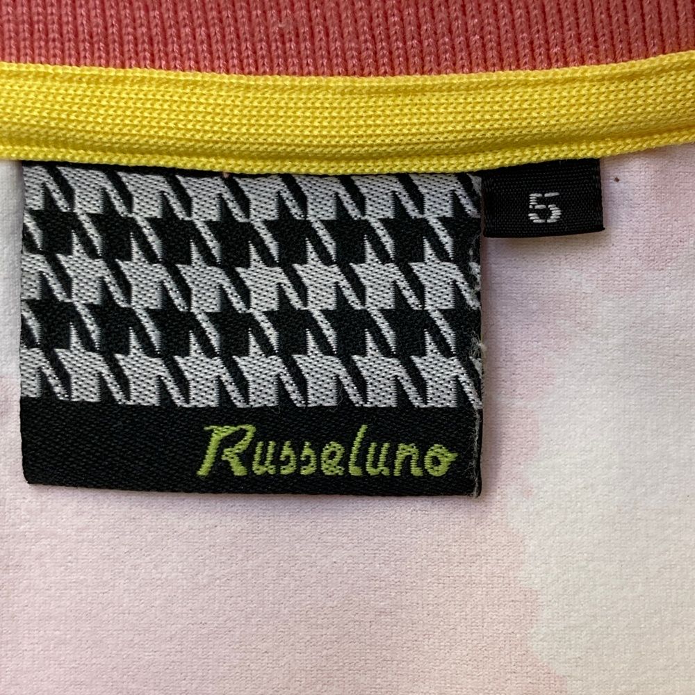 サイズ：5 RUSSELUNO ラッセルノ 半袖ポロシャツ 総柄 ピンク系
