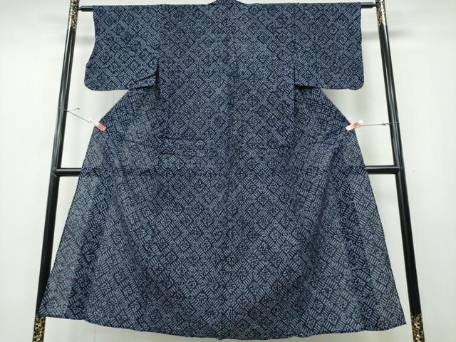 平和屋着物∴夏物 浴衣 有松鳴海絞り 天井菱花文 綿 逸品 未使用