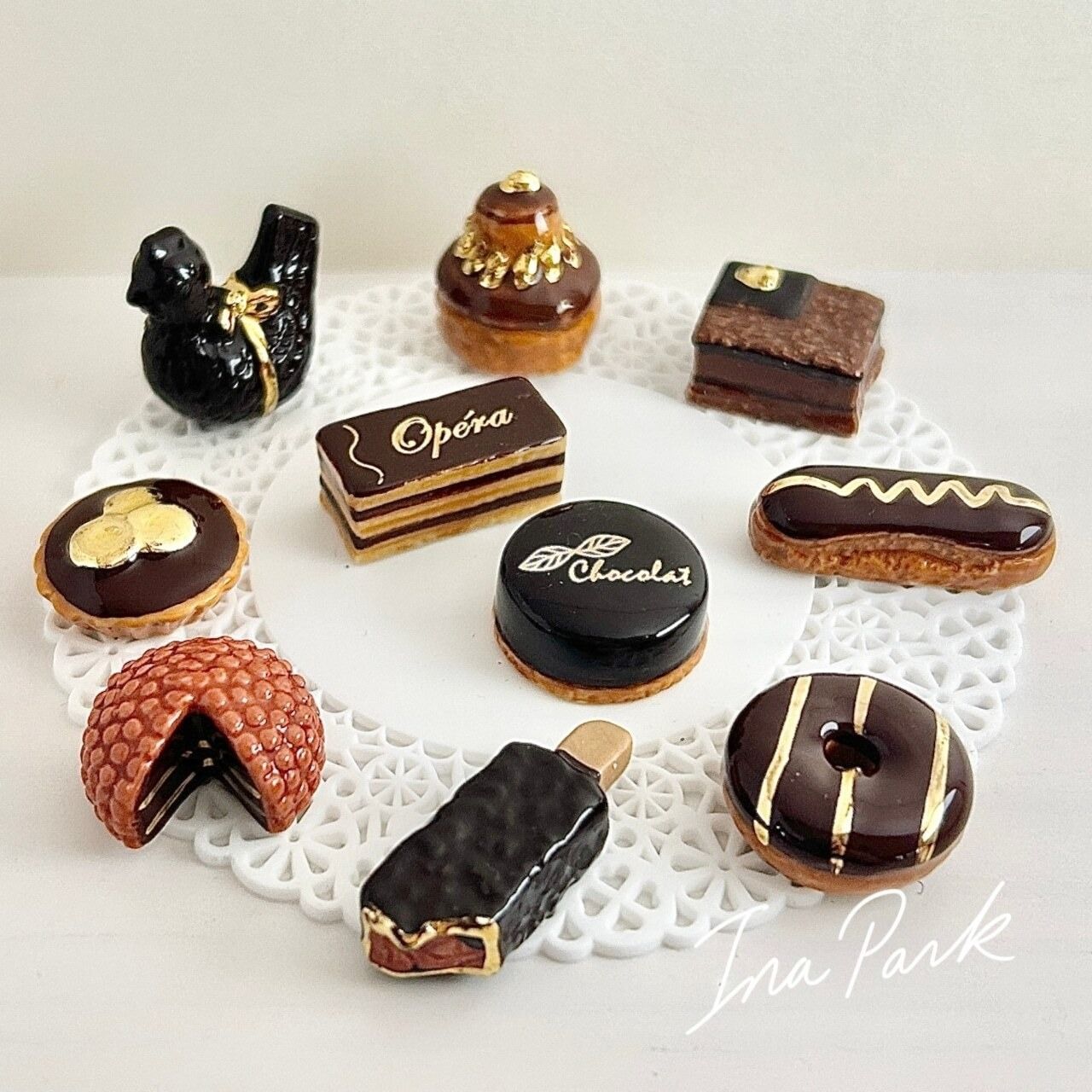 チョコレートにまつわるフェーヴシリーズ　　フランス雑貨　ミニチュア　陶器 チョコレートへの情熱 フェーヴ フェーブ フランス製 ミニチュア 陶器