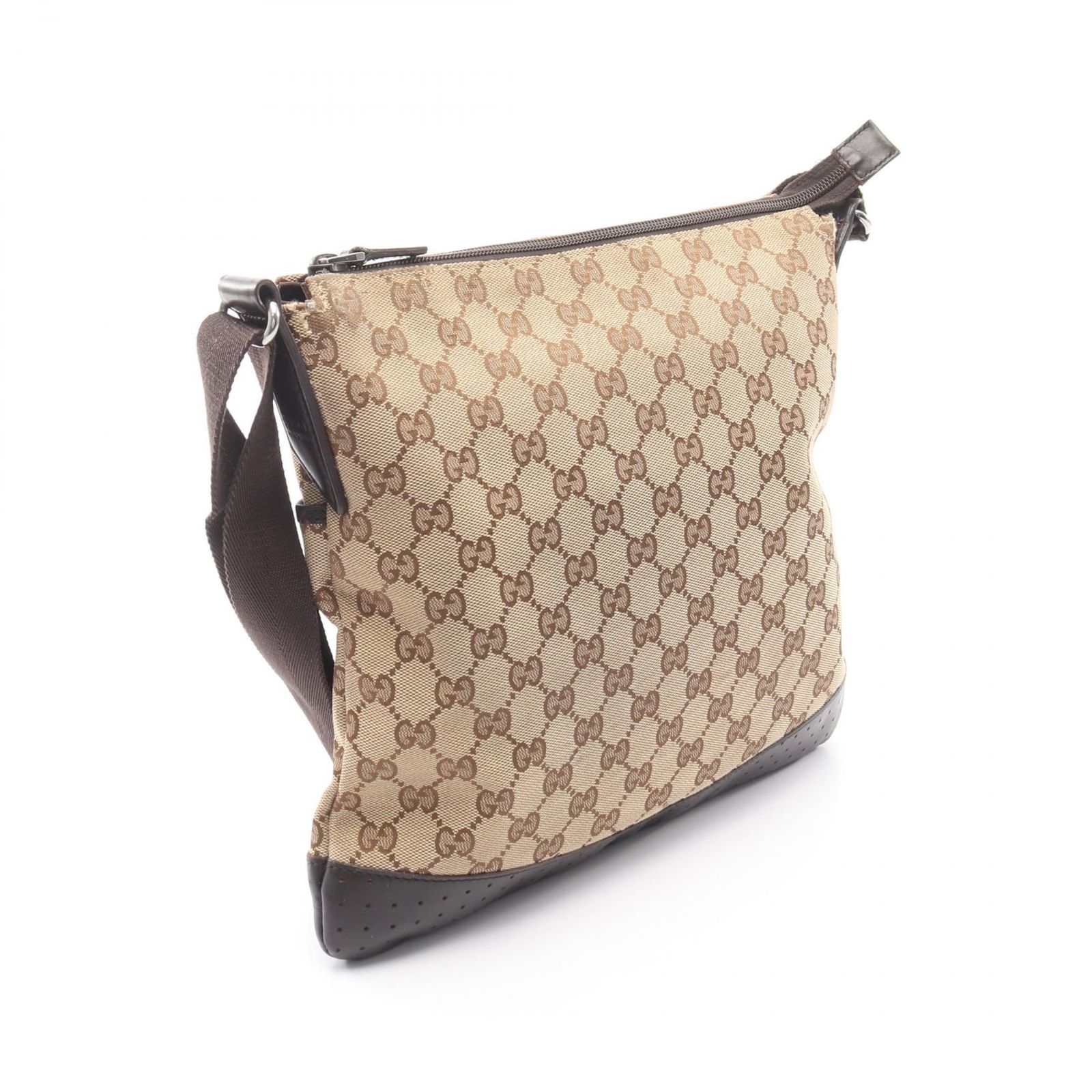 グッチ GUCCI ショルダーバッグ GGキャンバス 145857 ベージュ/ダーク 