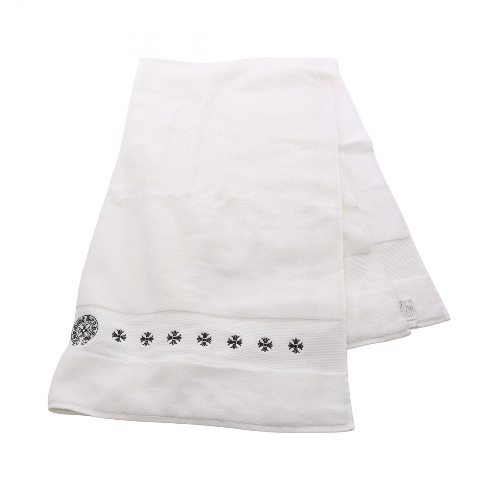 クロムハーツ CHROME HEARTS タオル ホースシュー CHクロス 刺繍 バスタオル ホワイト その他 バスタオル ユニセックス Used A