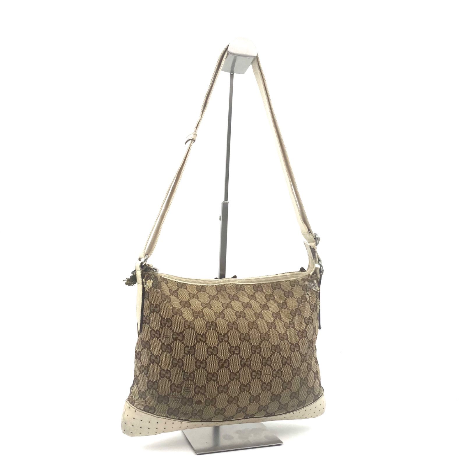 □希少□GUCCI グッチ GGキャンバス×レザー 花柄アップリケ付きワン 