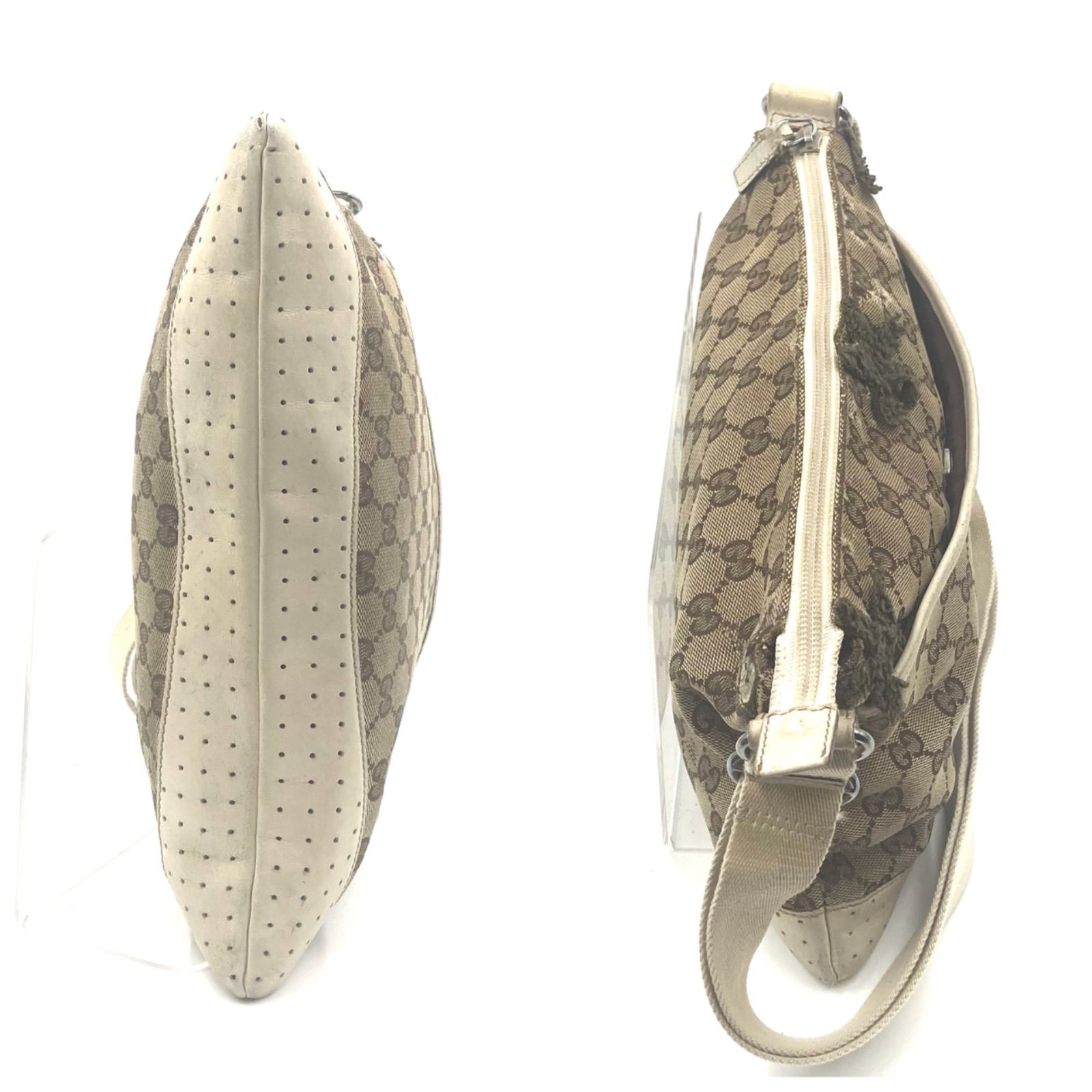 □希少□GUCCI グッチ GGキャンバス×レザー 花柄アップリケ付きワン 