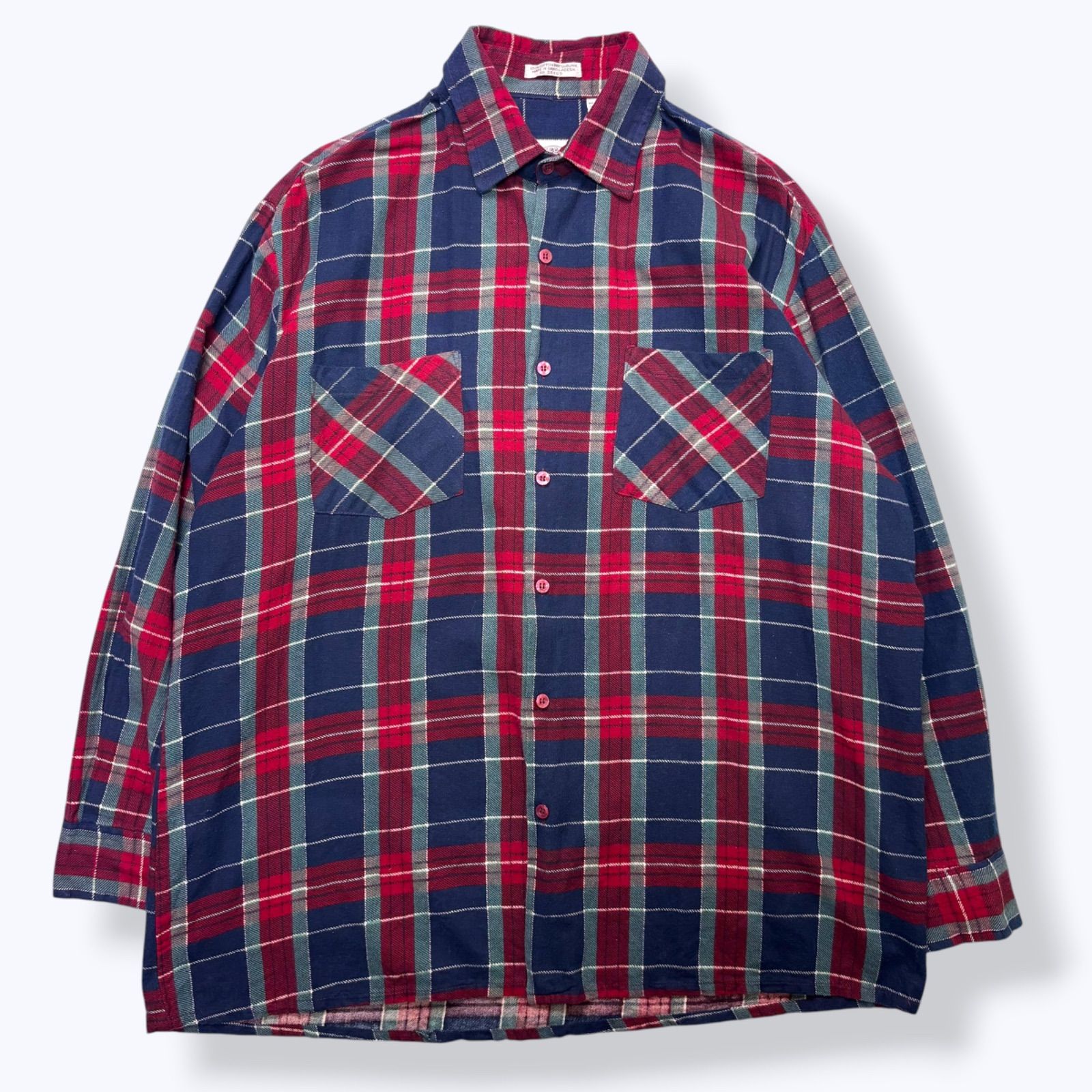 80s-90s SAUGATUCK Print Flannel Shirts 【L】 80年代 90年代 プリネル プリントネルシャツ フランネル シャツ チェック プレイド 古着 ヴィンテージ