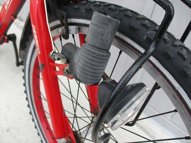F46☆整備済み☆完成車発送☆中古子ども自転車【22インチ 赤 後ろ