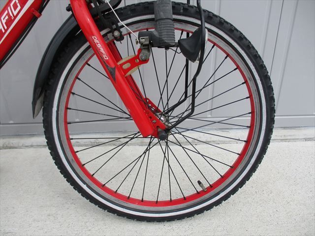 F46☆整備済み☆完成車発送☆中古子ども自転車【22インチ 赤 後ろ