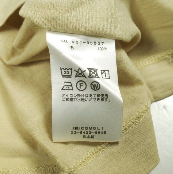 COMOLI コモリ 22SS 日本製 ウール天竺 Tシャツ V01-05007 2 BEIGE 