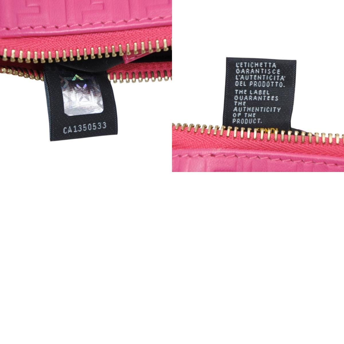 極美品 FENDI フェンディ フリンジポーチ ミニ 8M0244 2220-BRF-108 ピンク ゴールド金具 レザー 中古 4a001112 FENDI - 極美品 FENDI フェンディ フリンジポーチ ミニ 8M0244 2220