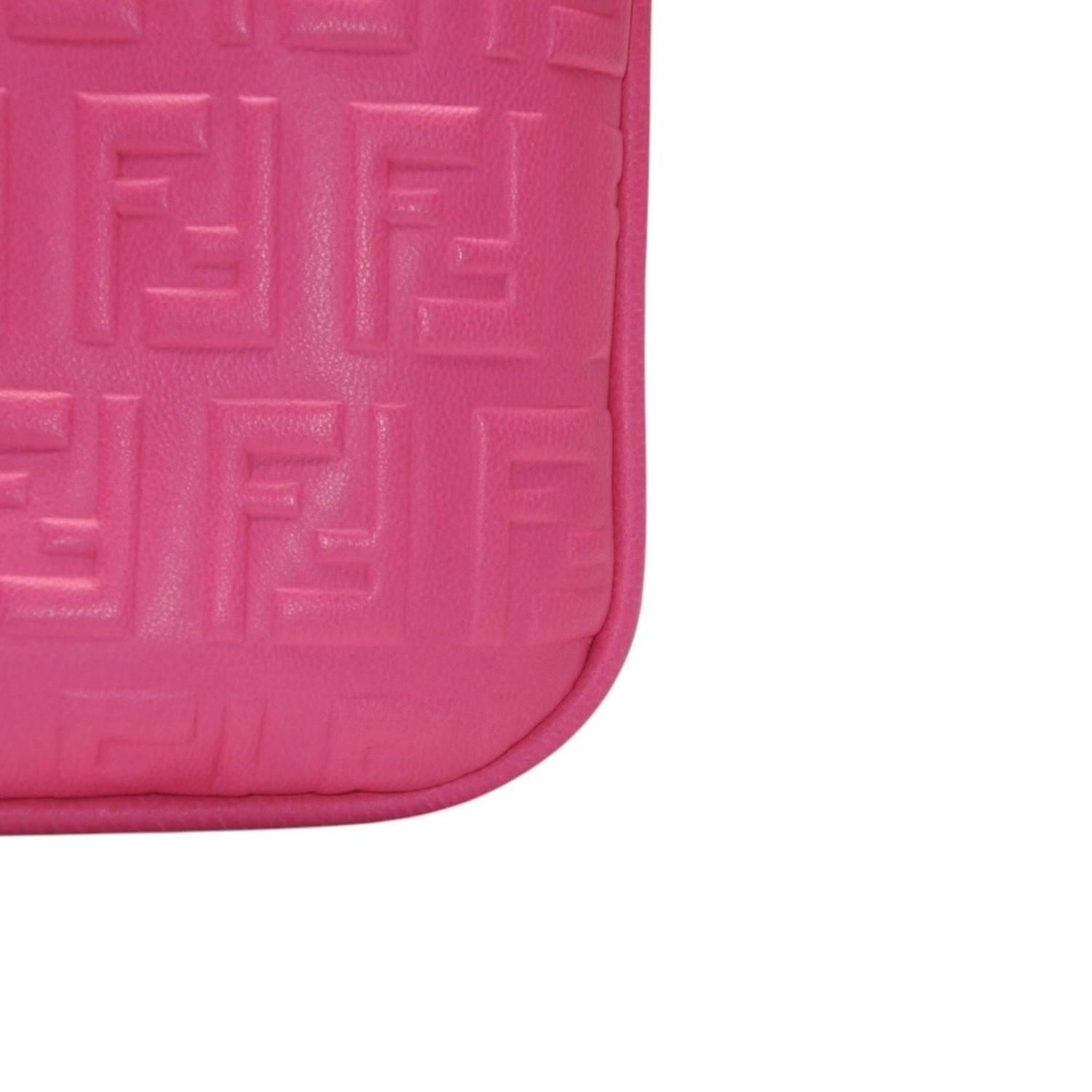 極美品 FENDI フェンディ フリンジポーチ ミニ 8M0244 2220-BRF-108 ピンク ゴールド金具 レザー 中古 4a001112 FENDI - 極美品 FENDI フェンディ フリンジポーチ ミニ 8M0244 2220