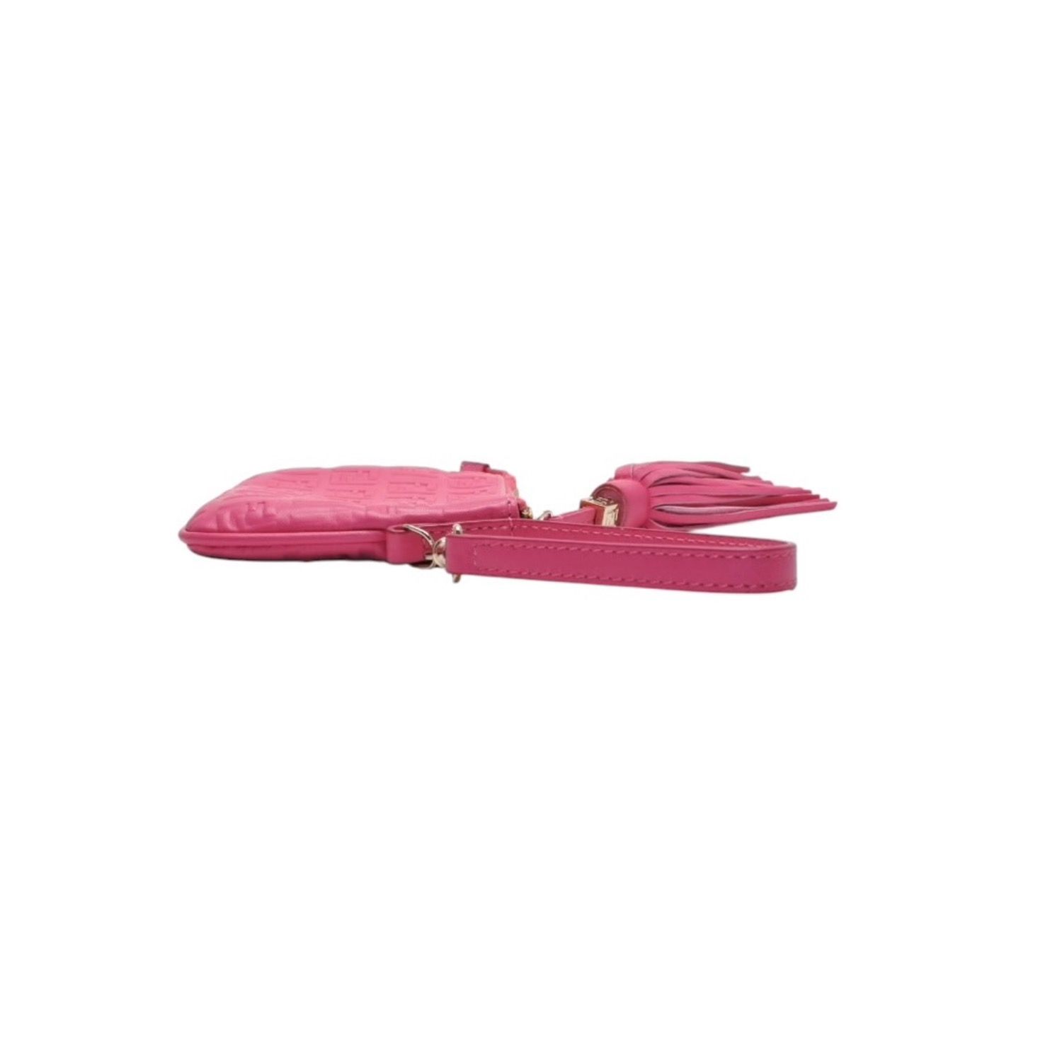 極美品 FENDI フェンディ フリンジポーチ ミニ 8M0244 2220-BRF-108 ピンク ゴールド金具 レザー 中古 4a001112 FENDI - 極美品 FENDI フェンディ フリンジポーチ ミニ 8M0244 2220
