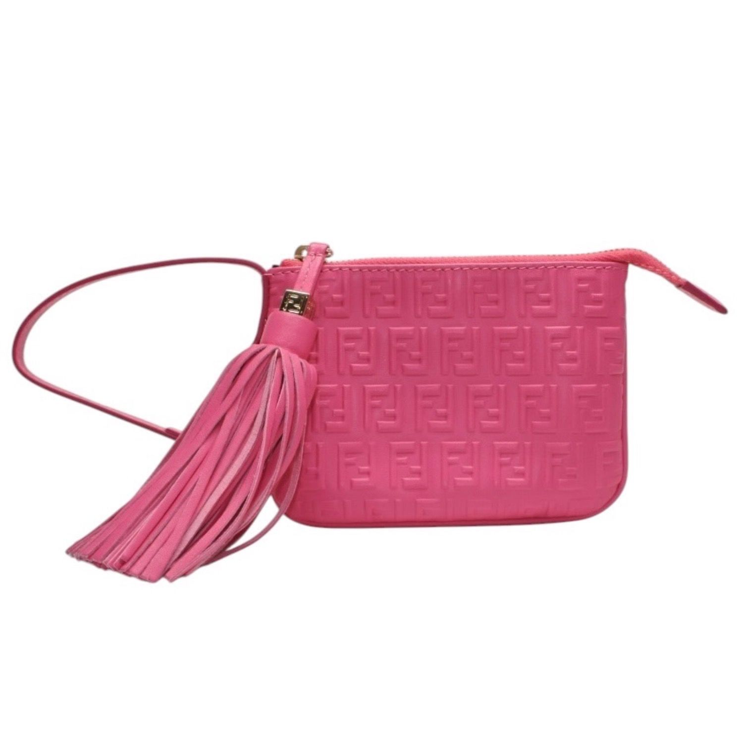 極美品 FENDI フェンディ フリンジポーチ ミニ 8M0244 2220-BRF-108