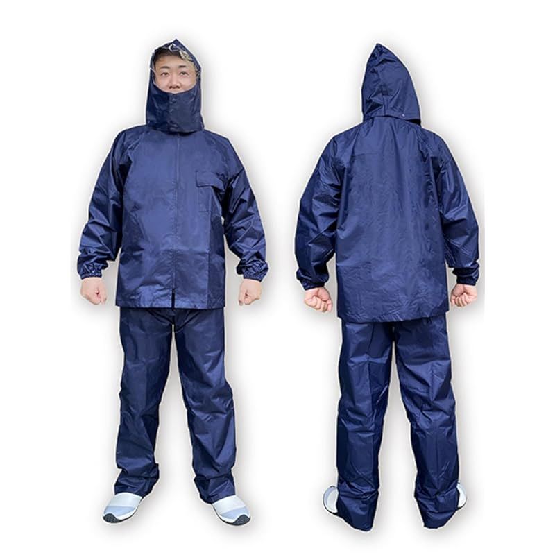 【新品】 福徳産業 カッパ 上下セット 8L ネイビー メンズ レディース 男女共用 防水 レインウェア RAIN SOLDIER 1