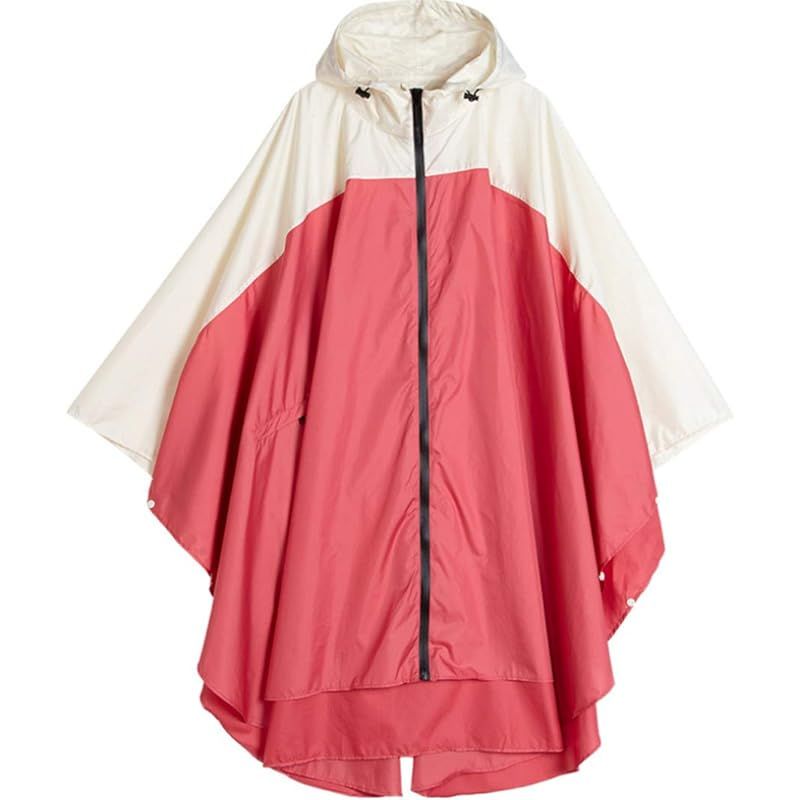 【新品】 [Moli&Hani] [限定ブランド] ポンチョ レインコート 配色レディース レインウェア 雨 合羽 大人女子 オシャレ 通勤 ひざ丈 レディス ポンチョ 女の子 大きいサイズ 防水 収納袋付き 1