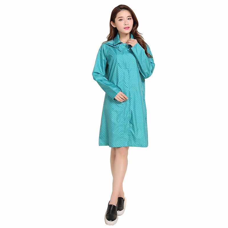 【新品】 レインコート レディース ポンチョ 合羽 雨用ウェア 雨具 パーカ式 Teflon加工 NC布 GRACEZING 全身カバーセット バッグ 収納ポーチ/フード付き 撥水 防風 梅雨 通勤 通学 旅行 徒歩 釣り 自転車 バイクなどに対応 アウト 1