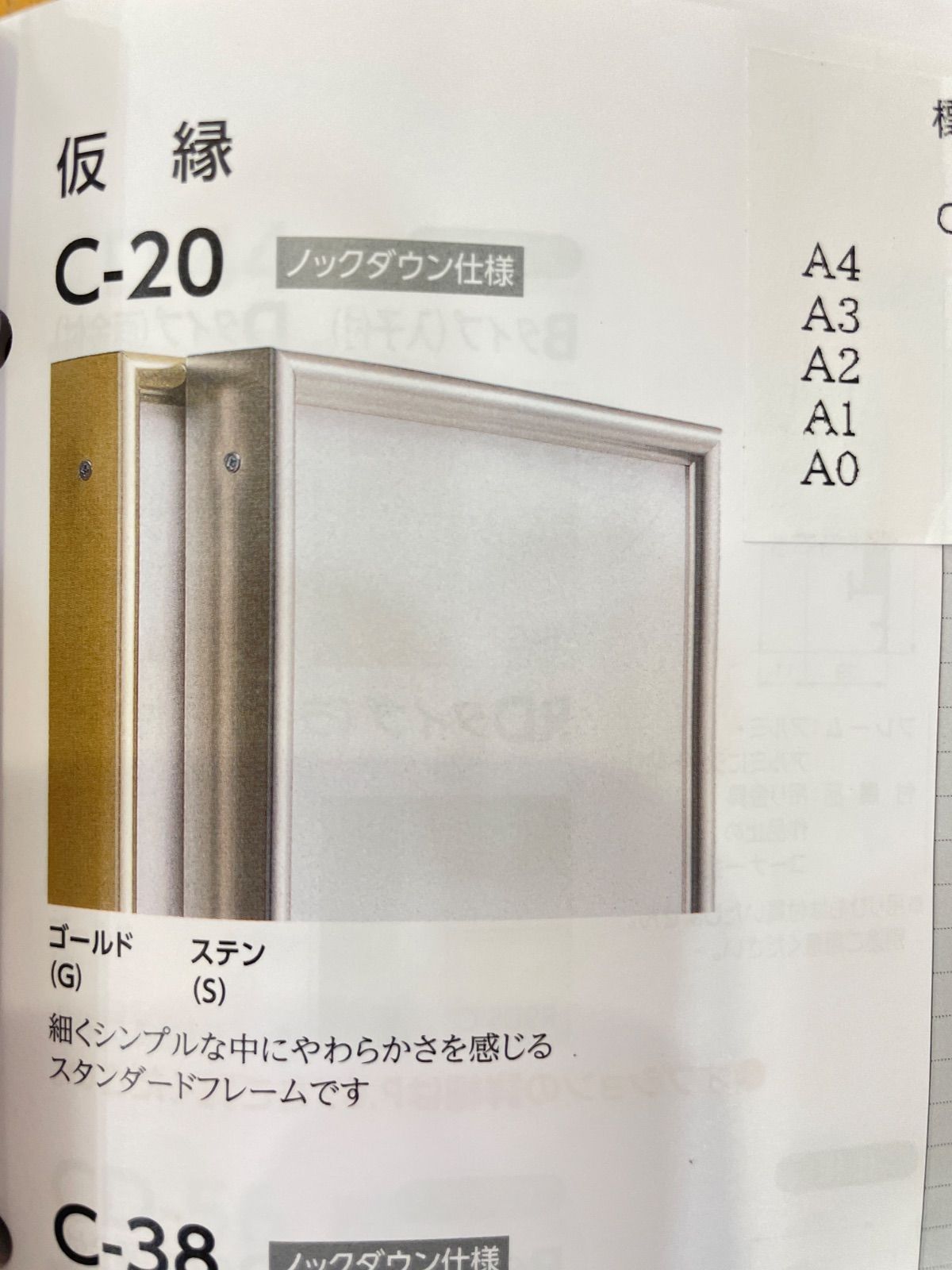 仮縁　C20 F100 ゴールド