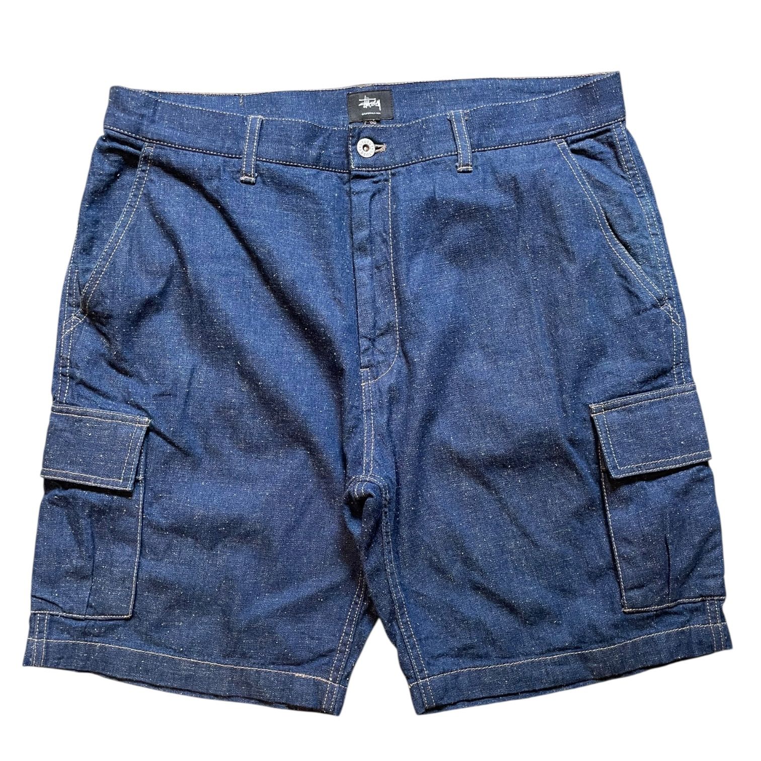 STUSSY Indigo Cargo Shorts 濃紺 W36 ステューシー カーゴショーツ 