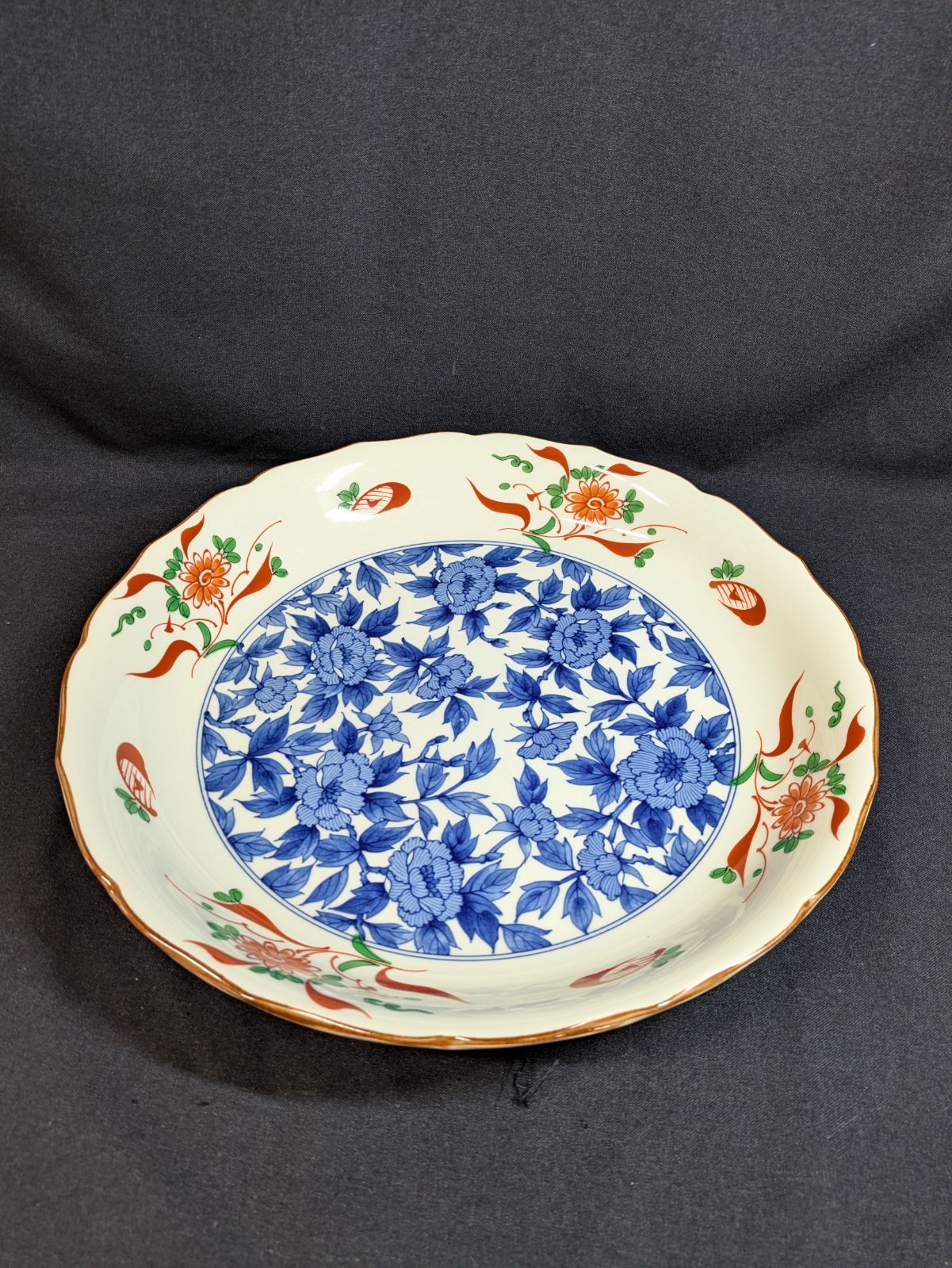 新品】大皿 赤絵 尺二大盛皿 36㎝ 豪華 陶磁器 ハレの日 お祝い 盛皿