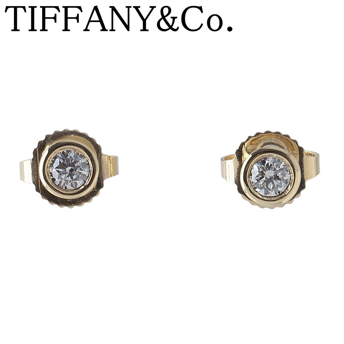 ティファニー ダイヤ ピアス バイザヤード 0.16ct 枠 4.2mm AU750YG
