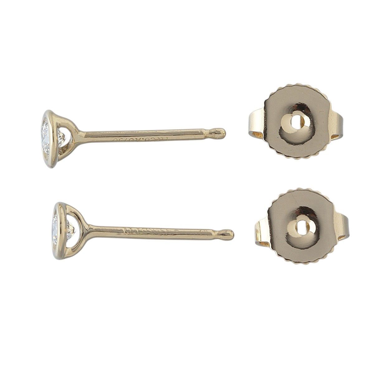 ティファニー ダイヤ ピアス バイザヤード 0.16ct 枠 4.2mm AU750YG 
