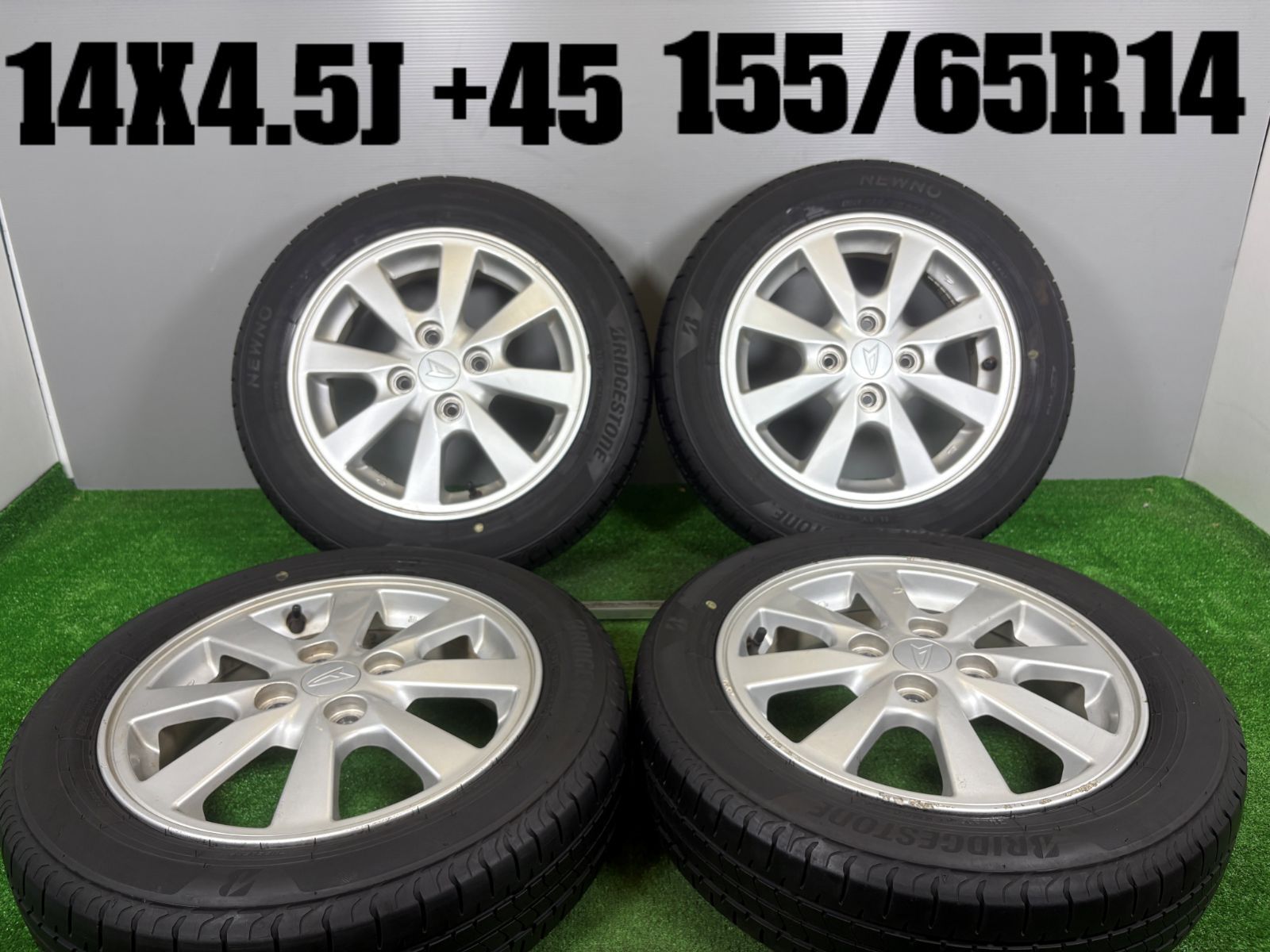 【BS NEWNO 155/65R13】夏タイヤ【日産 純正ホイール 13インチ 4J4HPCD100+45】22年製 バリ溝 モコ ルークス等　(MTB789)クレジットカード QRコード決済可能 BS NEWNO 155/65R13】夏タイヤ【日産 純正ホイール 13インチ