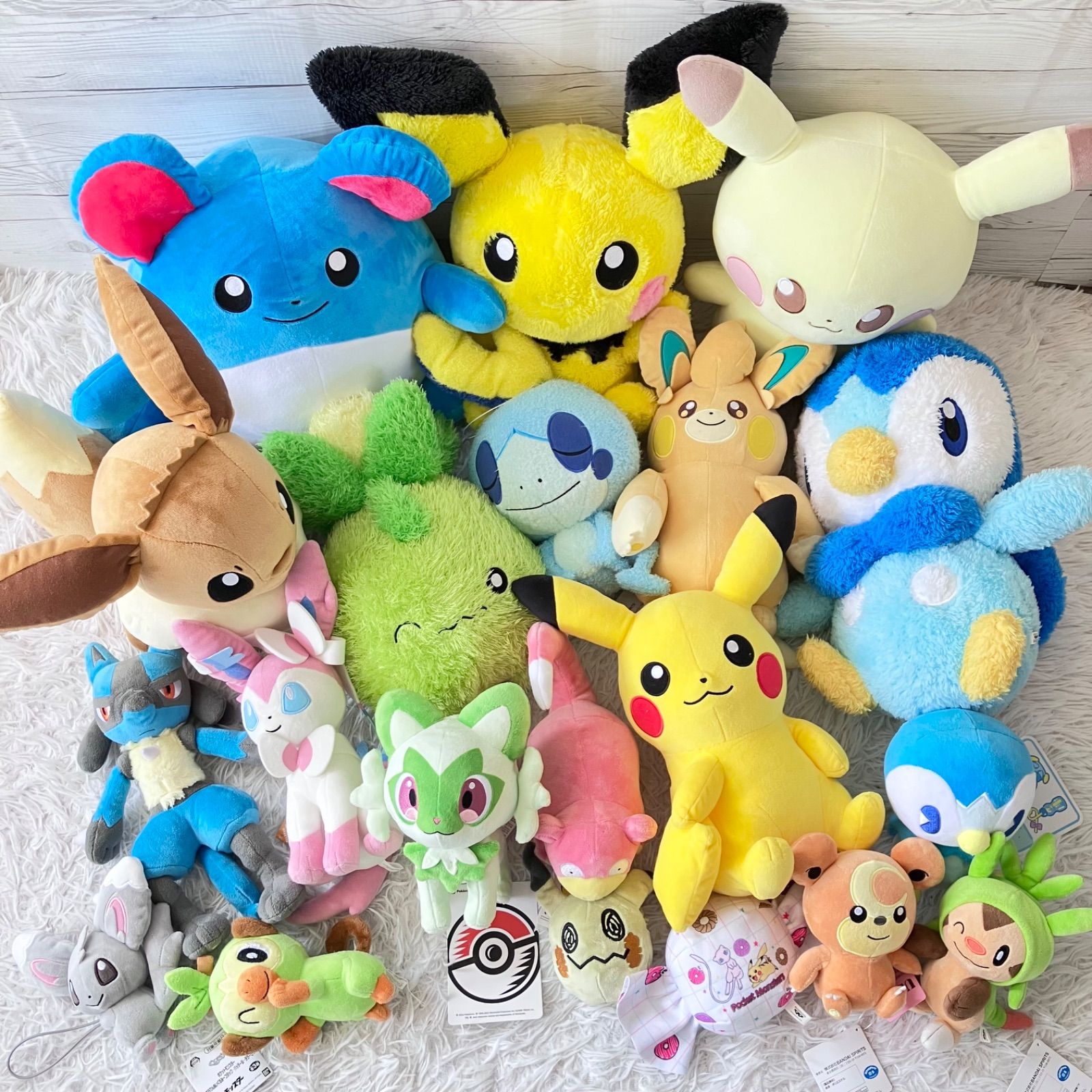 ポケモンぬいぐるみまとめ売り（タグ付き・美品）7点 美品 ポケモン ぬいぐるみ 大量まとめ売り 20点セット ポケモン