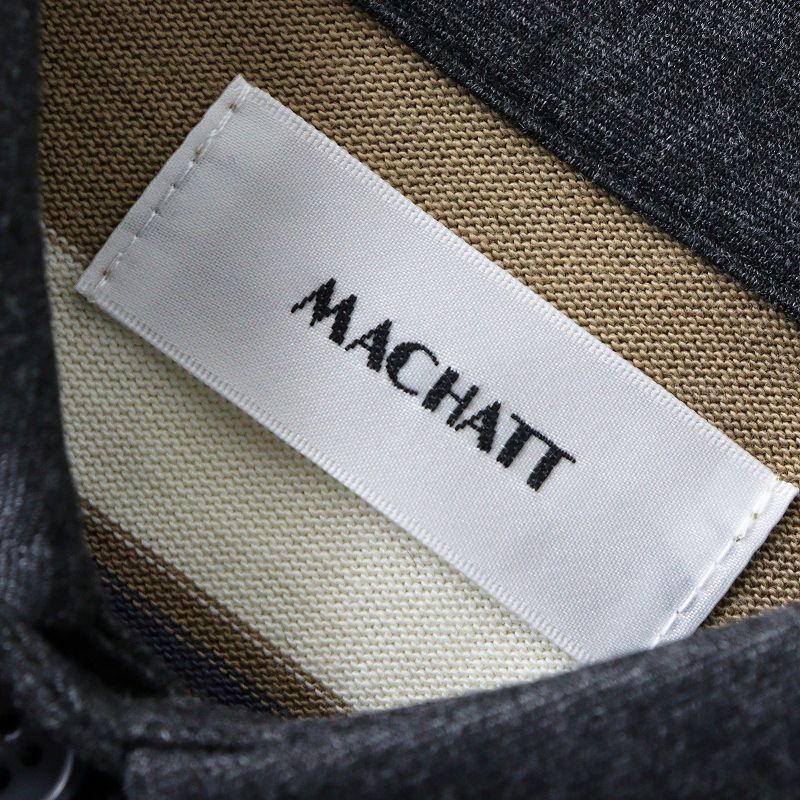 マチャット MACHATT ボーダーラガーシャツ ｜ベージュ トップス