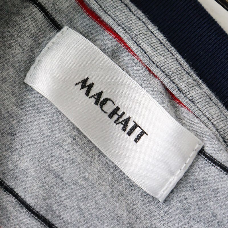 2025SS マチャット MACHATT ボーダーロンT ｜グレー ネイビー トップス