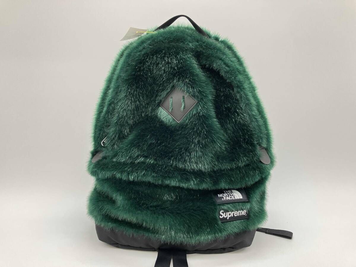 シュプリーム ×ノースフェイス　フェイクファーバックパック(グリーン) 美品 THE NORTH FACE Supreme Faux Fur Backpack ノースフェイス
