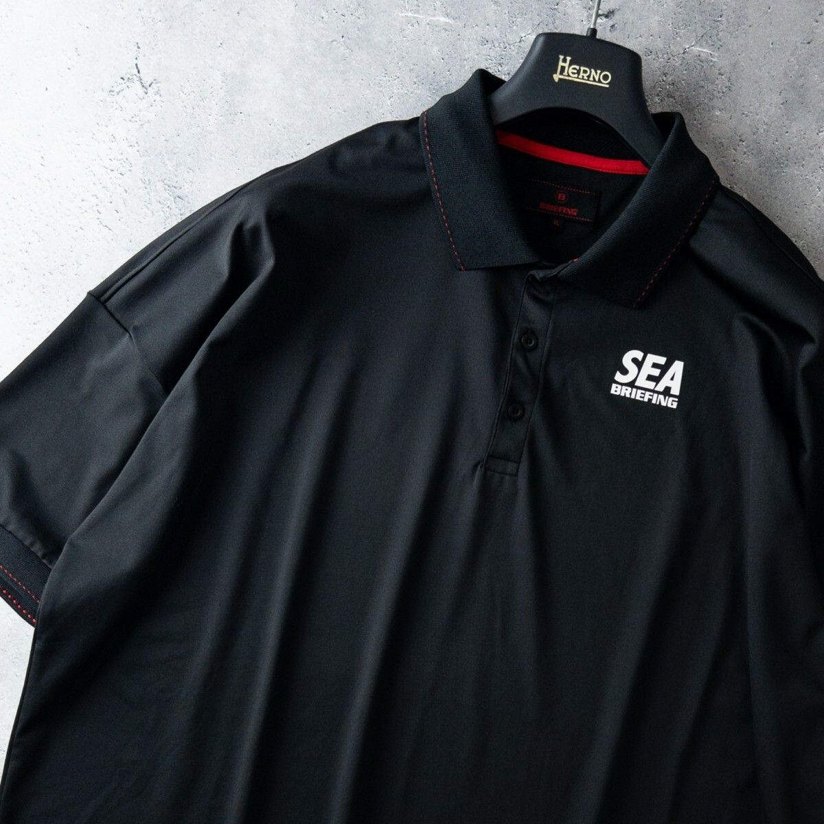 ゴルフ WIND AND SEA × BRIEFING ポロシャツ ブラック M 新品
