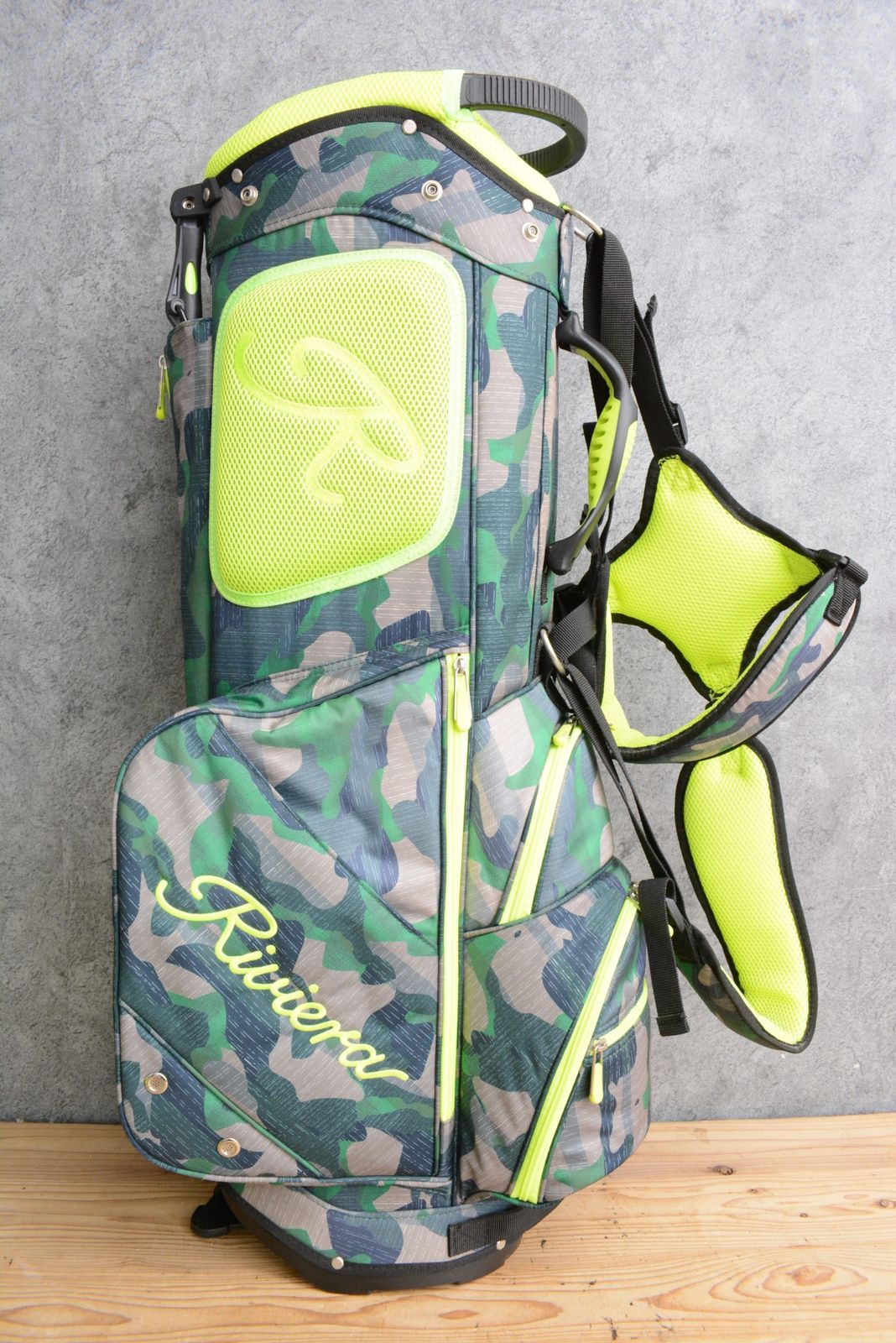 ☆Riviera リビエラ　キャディバッグ　スタンド　迷彩柄 ヘッドカバー付】リビエラ Riviera RCB-181 GREEN迷彩 スタンド式