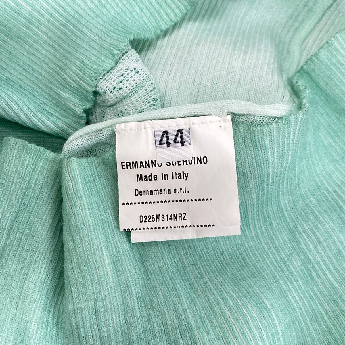 ERMANNO SCERVINO(エルマノシェルビーノ) 長袖セーター サイズ44 L レディース美品  - グリーン×白 Vネック/レース ERMANNO SCERVINO(エルマノシェルビーノ) 長袖セーター サイズ44 L