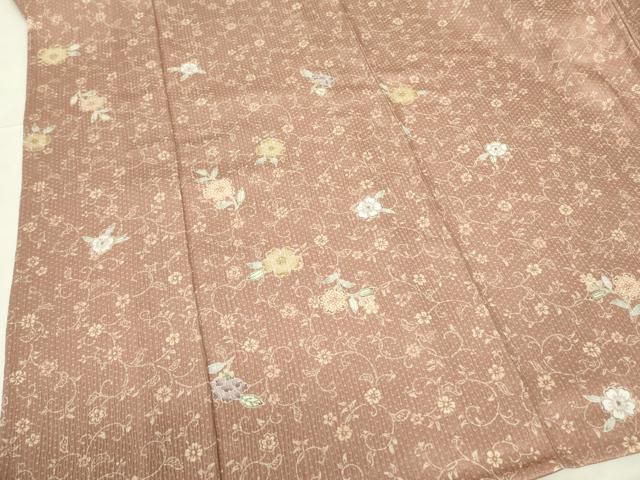 平和屋着物▽小紋　単衣　花唐草文　洗える着物　DABE1520op 平和屋着物＊夏物 小紋 紗 花唐草文 洗える着物 AABC9900jdの通販はau