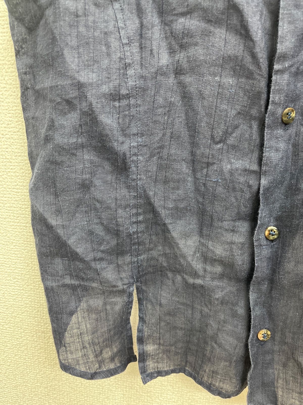 28. tricot COMME des GARCONS トリココムデギャルソン　ノースリーブ　シャツ　ネイビー　レディース　麻