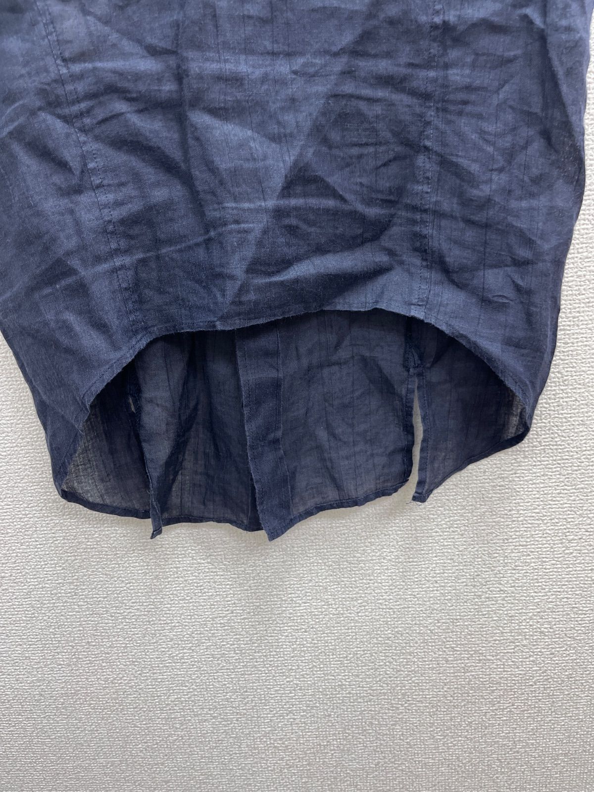 28. tricot COMME des GARCONS トリココムデギャルソン　ノースリーブ　シャツ　ネイビー　レディース　麻