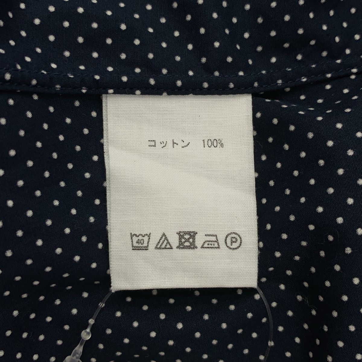JUN MIKAMI / ジュンミカミ | dot open-necked shirt / ドット オーバーシルエット シャツ ブラウス | ネイビー/ホワイト | レディース JUN MIKAMI / ジュンミカミ | dot open-necked shirt / ドット