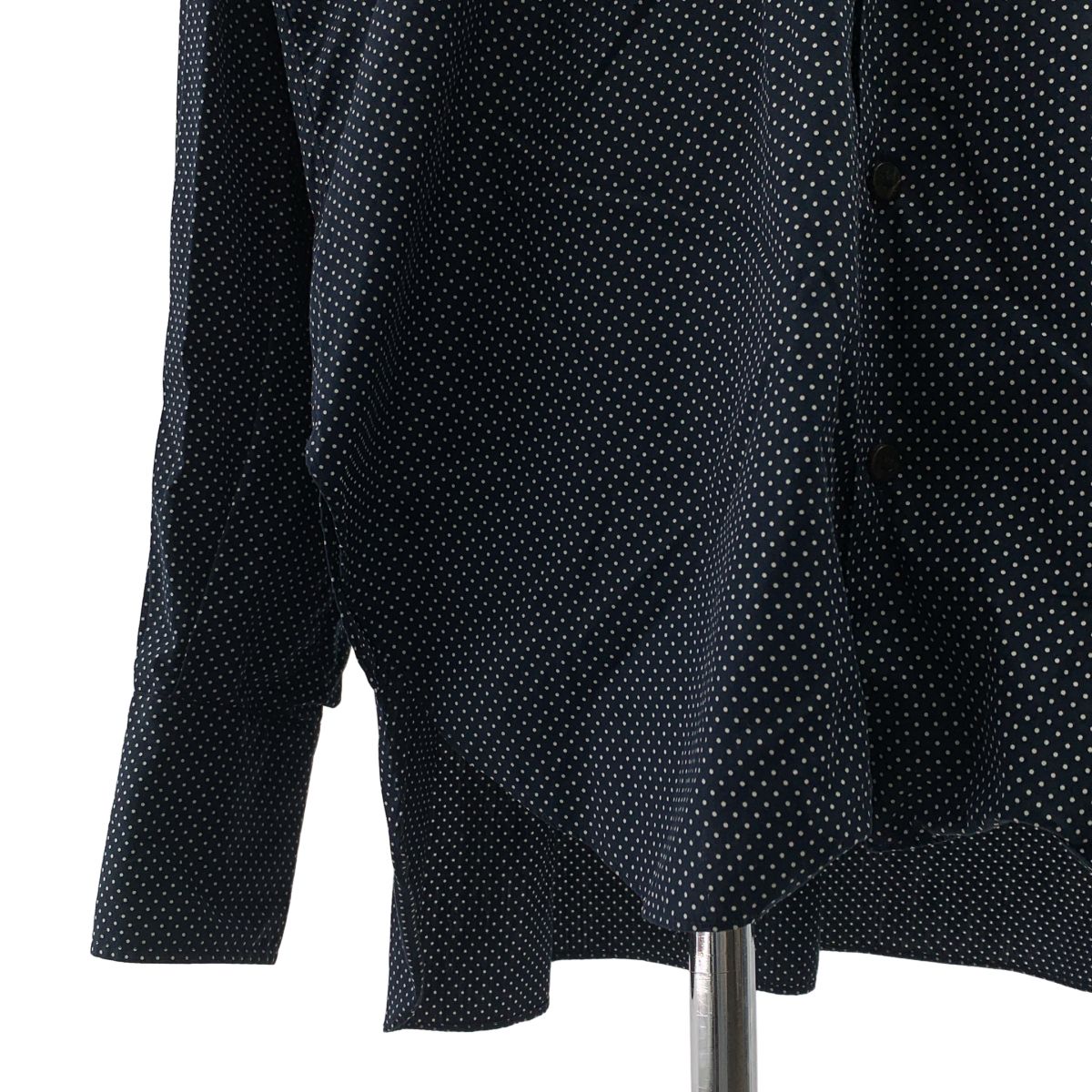 JUN MIKAMI / ジュンミカミ | dot open-necked shirt / ドット オーバーシルエット シャツ ブラウス | ネイビー/ホワイト | レディース JUN MIKAMI / ジュンミカミ | dot open-necked shirt / ドット