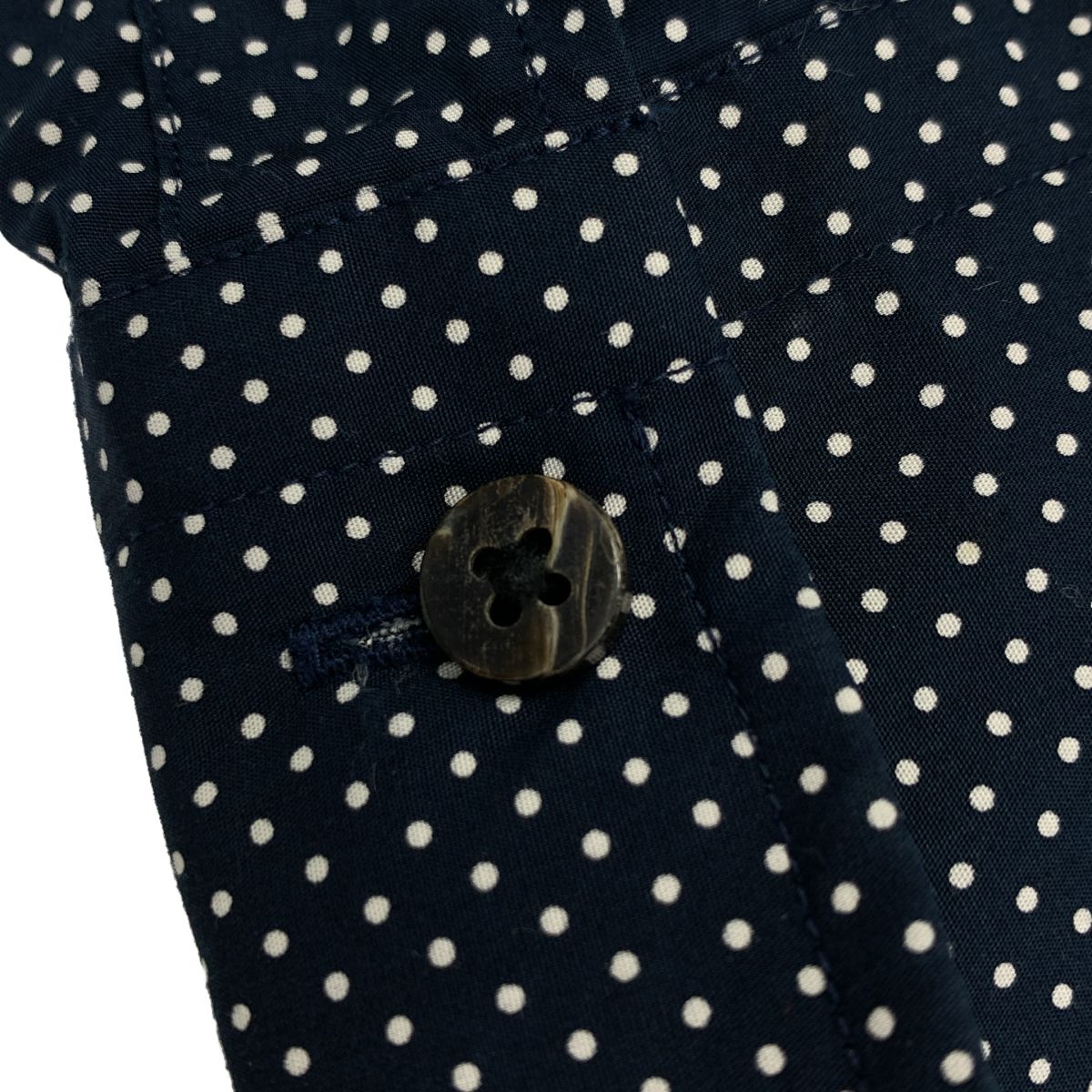 JUN MIKAMI / ジュンミカミ | dot open-necked shirt / ドット オーバーシルエット シャツ ブラウス | ネイビー/ホワイト | レディース JUN MIKAMI / ジュンミカミ | dot open-necked shirt / ドット