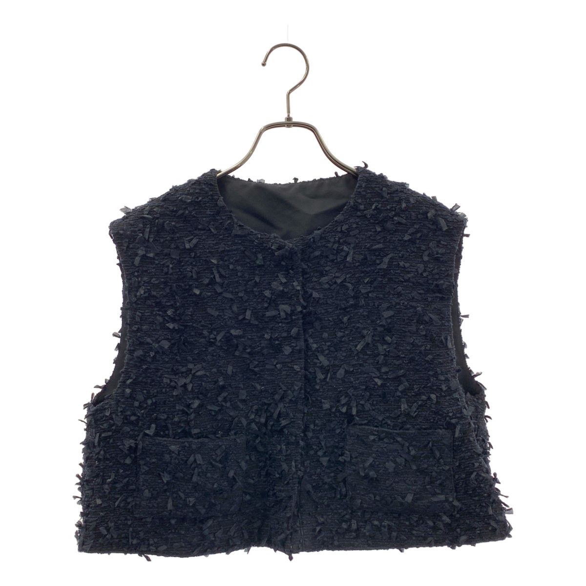 Gypsohila / ジプソフィア | Sucre Gilet / シュクレジレ フリンジ ベスト / 総裏地 | F | ブラック | レディース