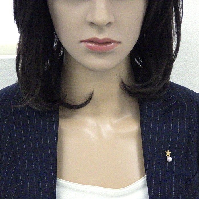 ミキモト MIKIMOTO ピンブローチ スター 星モチーフ 1ポイント パール