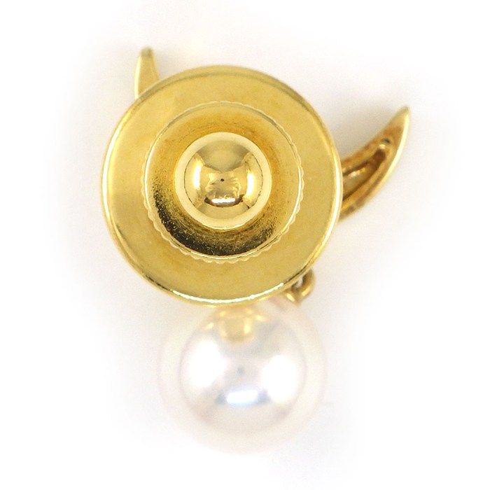 ミキモト MIKIMOTO ピンブローチ ムーン 月モチーフ パール 6.9mm珠