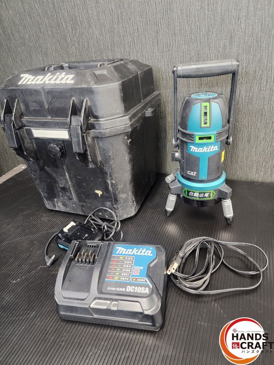 ♭【中古未校正品】マキタ makita 充電式墨出し器 SK506GD 自動追尾 グリーンレーザー 受光器、バッテリー、充電器付【中古】PSEマークあり