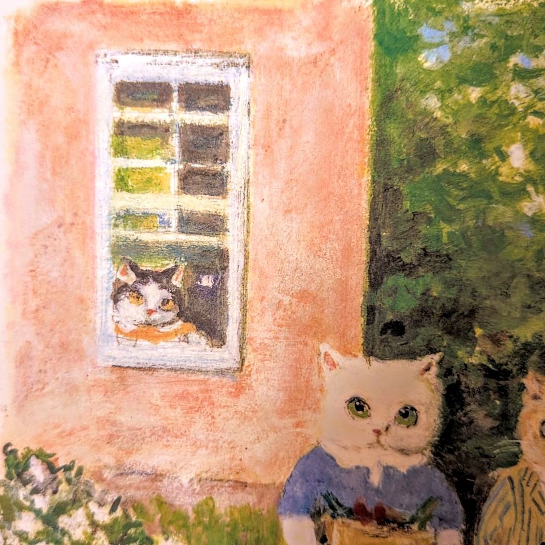 希少】諏訪憲二 『お招き』1999年 限定版画 猫アート インテリア 100